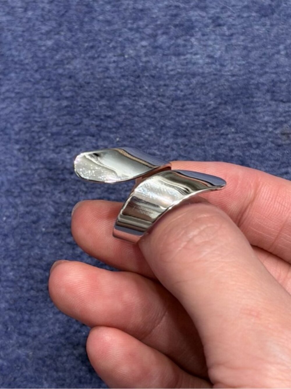 Silver Ripple Open Adjustable Ring - Picture 6 of 6
